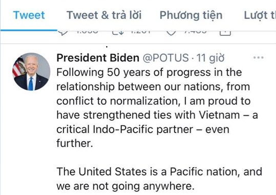 Tổng thống Mỹ đánh giá chuyến thăm Việt Nam là "thời khắc lịch sử"