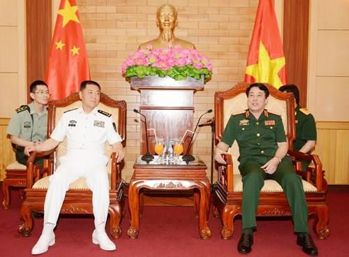 Thượng tướng Lương Cường tiếp Chính ủy Hải quân Quân Giải phóng nhân dân Trung Quốc