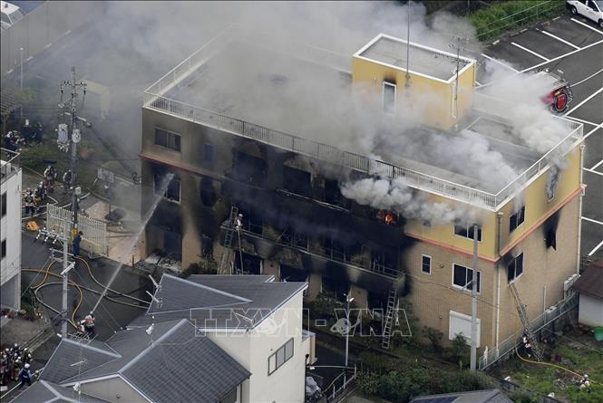 Vụ cháy xưởng phim ở Nhật Bản: Thủ tướng S.Abe chia buồn - Số thương vong tiếp tục tăng