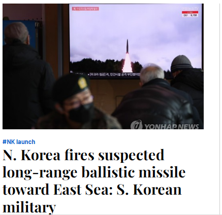 Triều Tiên phóng vật thể về vùng biển phía Đông