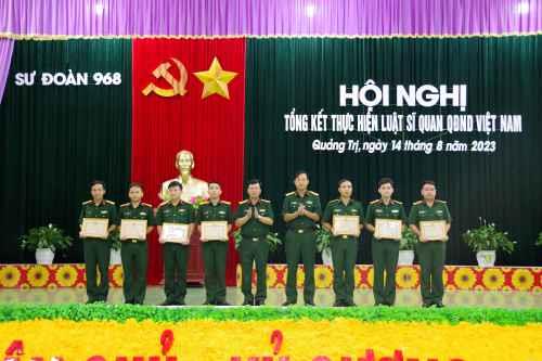 Sư đoàn 968 triển khai thực hiện nghiêm Luật Sĩ quan Quân đội nhân dân Việt Nam