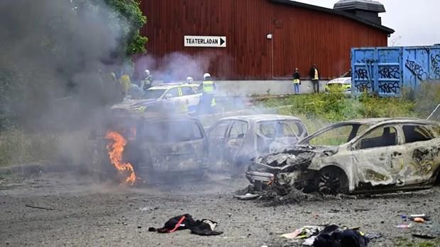 Đụng độ lớn xảy ra giữa cảnh sát và người biểu tình ở Thụy Điển